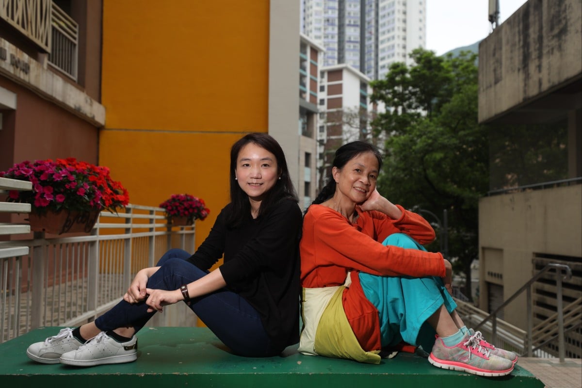 As the historied Ming Wah Dai Ha undergoes renovation, a co-founder of Lion Head Culture, Clara Chan (left), is working to document the memories of the public housing estate’s residents like Karina Cheung. Photo: Xiaomei Chen