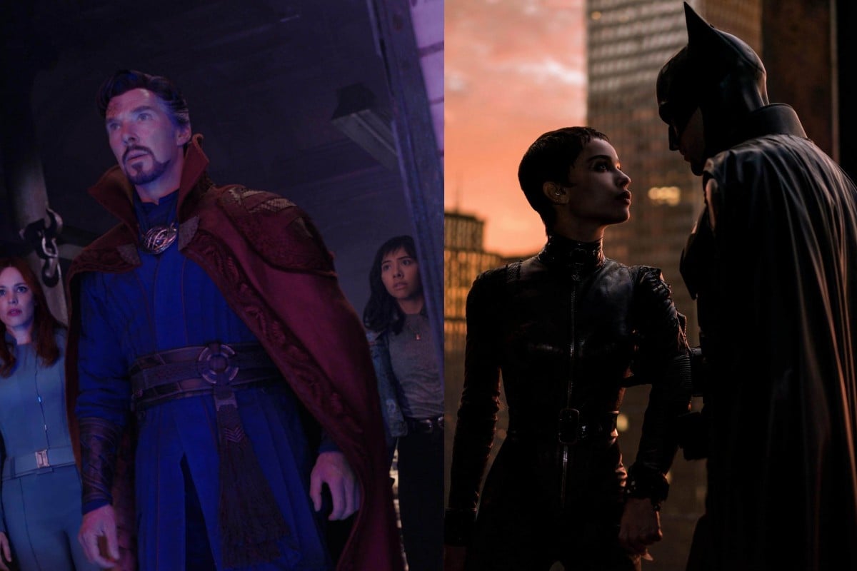 Two films you should see when you head back to cinemas? Doctor Strange in the Multiverse of Madness and The Batman. Photos: Courtesy of Marvel Studios; AP