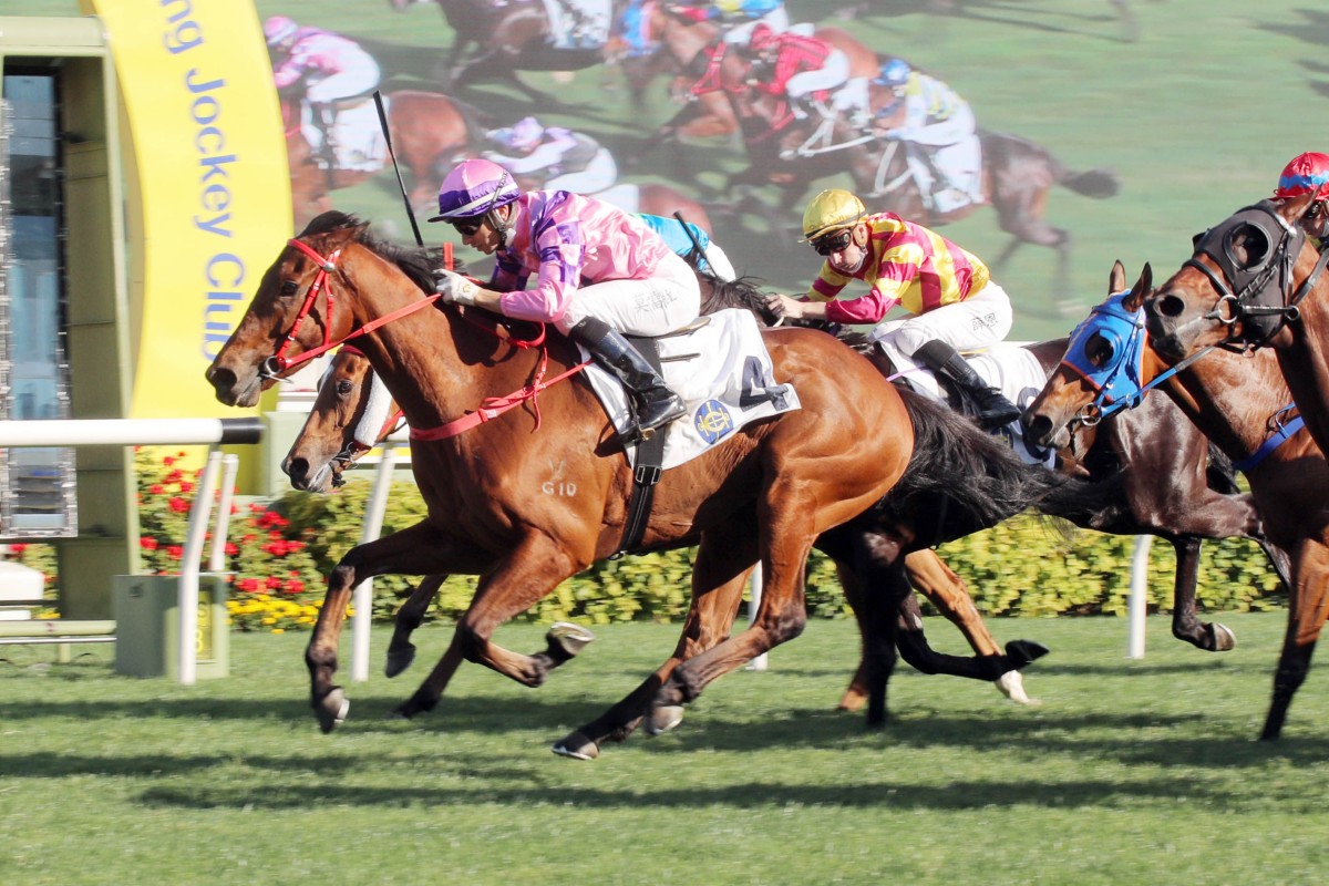 Running Glory and Joao Moreira swoop late to win at Sha Tin last month. Photo: HKJC