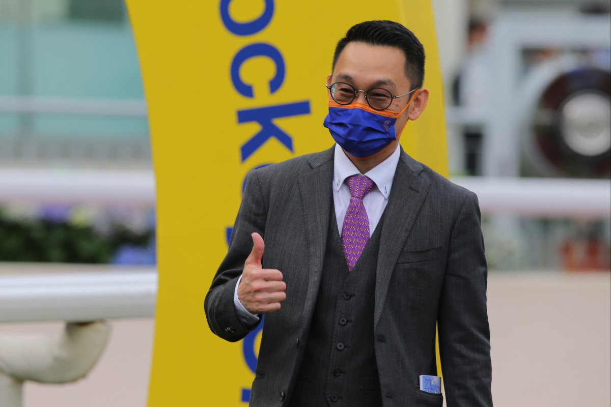 Jimmy Ting celebrates the win of Amazing Star in last year’s Group Two Sprint Cup. Photo: Kenneth Chan