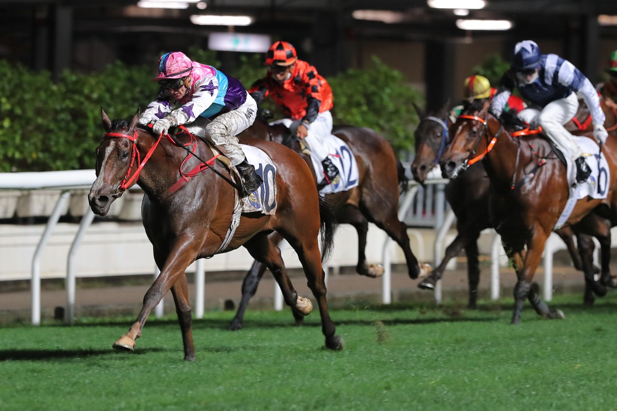 Gorgeous Vitality comes home well clear of his rivals to win on his last start. Photo: Kenneth Chan