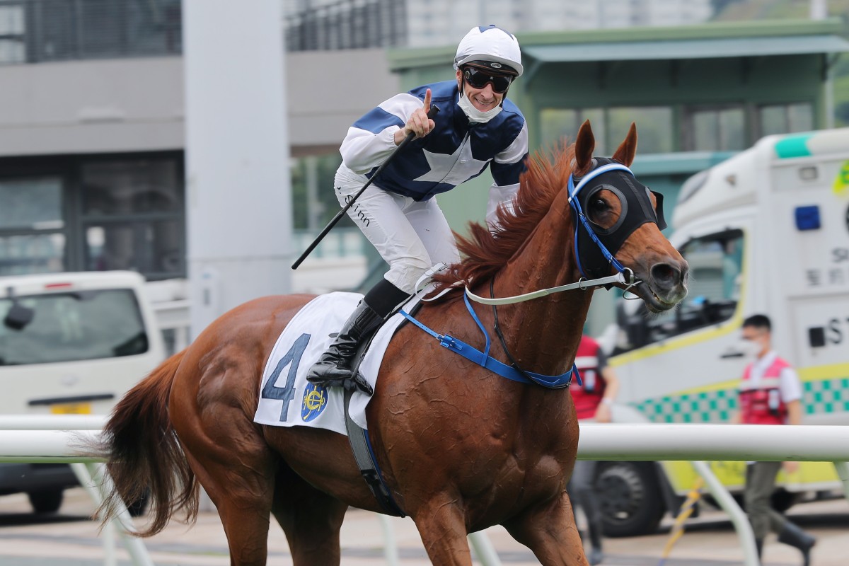Blake Shinn celebrates a recent win. Photo: Kenneth Chan