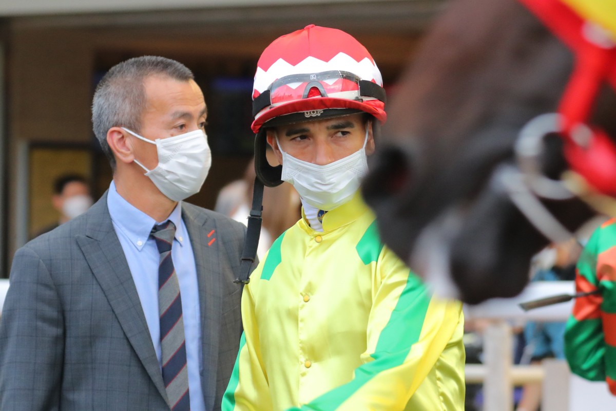 Joao Moreira looks on before the first race at Happy Valley on Wednesday night. Photo: Kenneth Chan