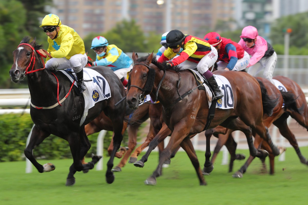 Navas Two (right) just fails to reel in Lucky Sweynesse at Sha Tin last month. Photo: Kenneth Chan