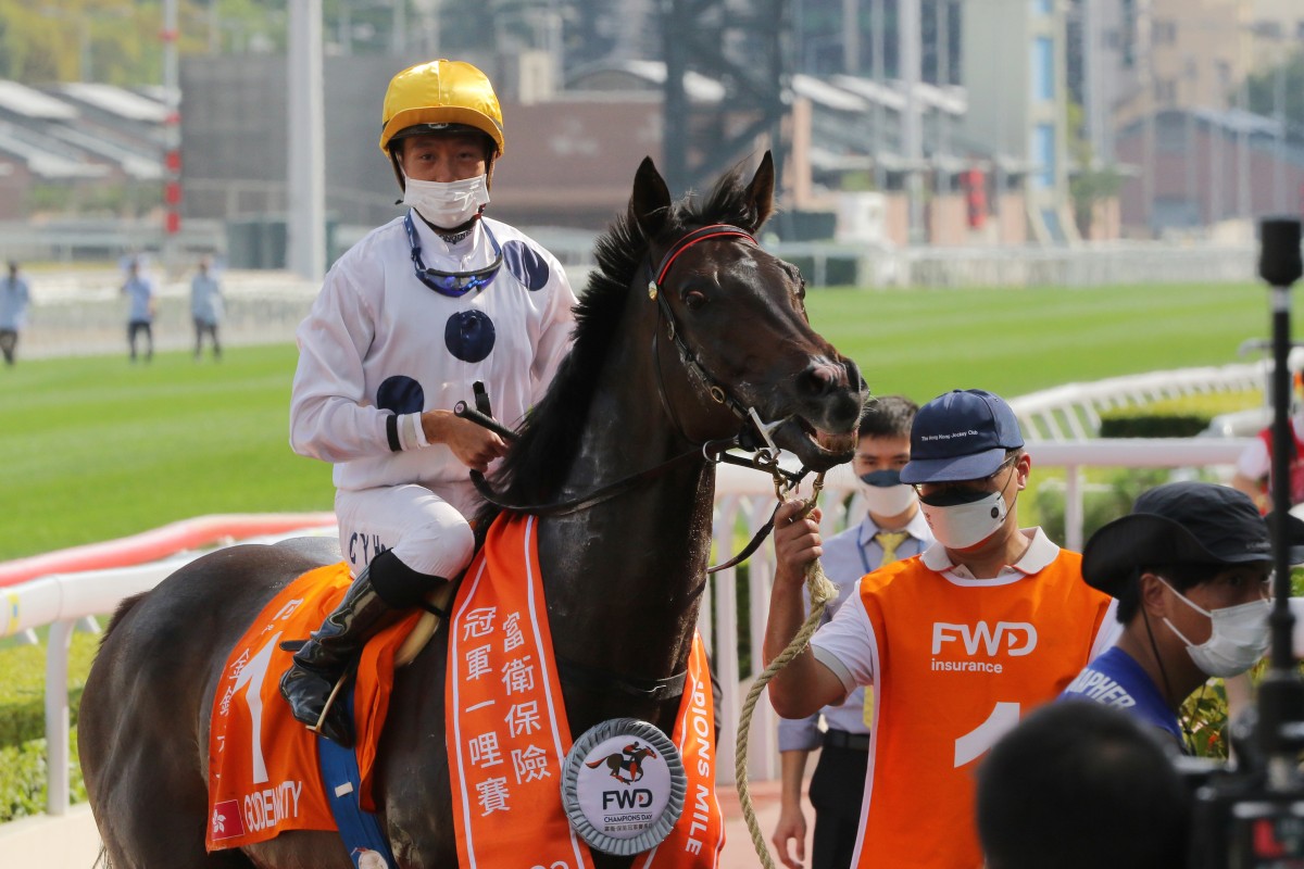 Jockey Vincent Ho and Golden Sixty after winning April’s Champions Mile. Photo: Kenneth Chan