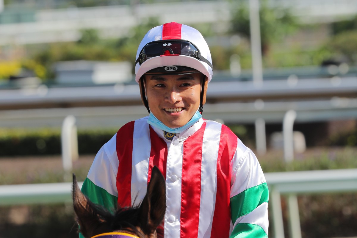 Keith Yeung is all smiles after winning with Incredible at Sha Tin earlier this season. Photo: Kenneth Chan