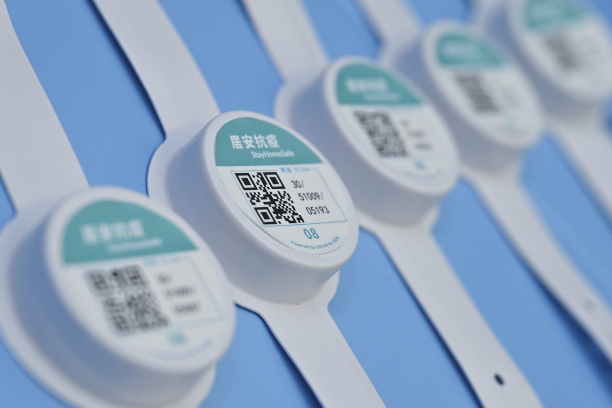 From Friday, those with positive Covid-19 test and are required to undergo home quarantine will need to wear an electronic wristband. Photo: SCMP