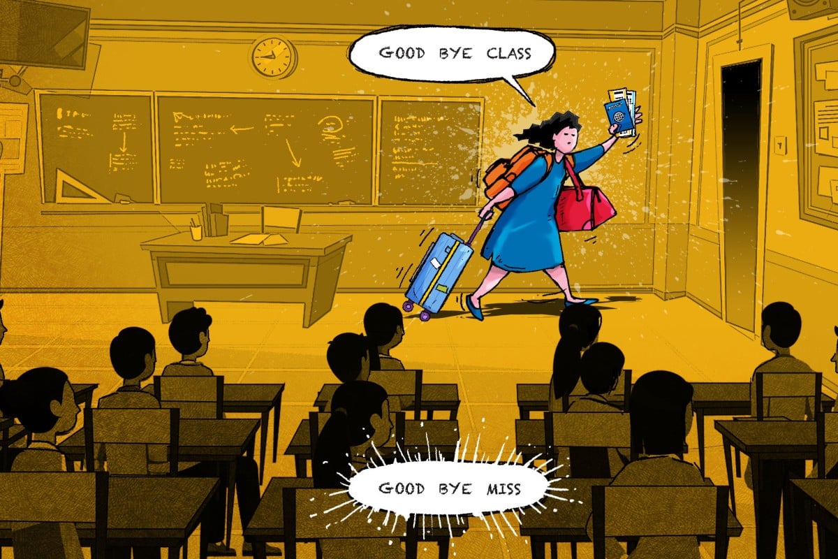 Hong Kong is struggling to replace experienced teachers who have opted to leave the city. Illustration by Henry Wong