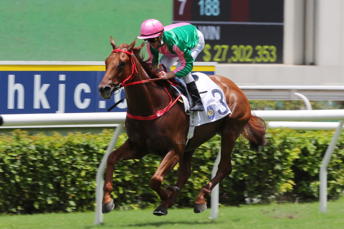 Bundle Of Charm gapping his rivals by nearly five lengths under Zac Purton at Sha Tin on June 25. Photos: Kenneth Chan
