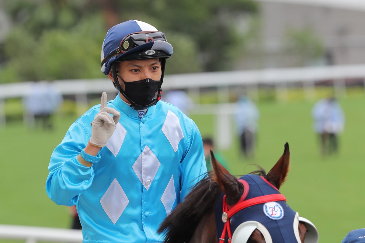 Matthew Chadwick celebrates a victory last season. Photo: Kenneth Chan