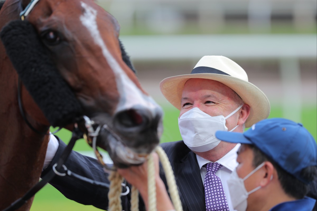 Trainer David Hayes after a winner. Photos: Kenneth Chan