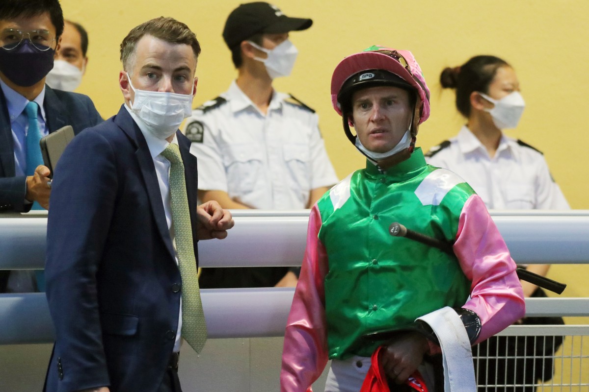 Trainer Jamie Richards and jockey Zac Purton dissect a replay at Happy Valley on the weekend. Photos: Kenneth Chan