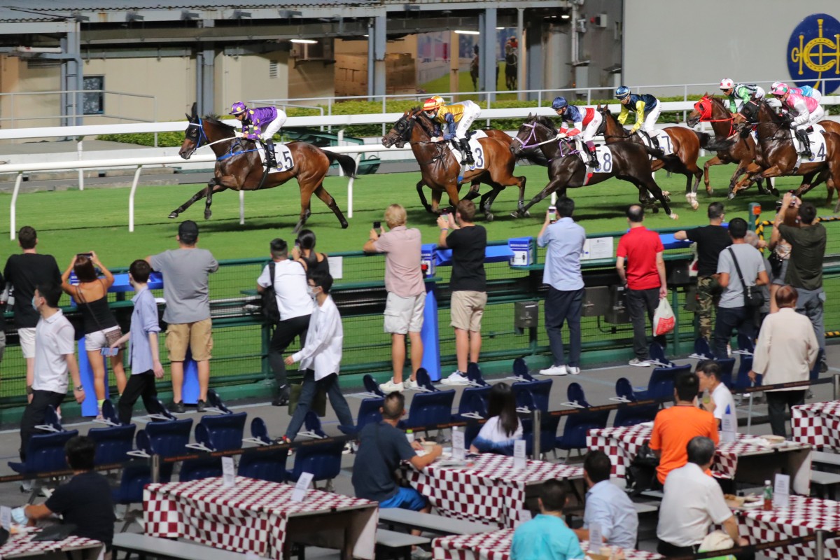 Horses thunder down the straight at Happy Valley. Photos: Kenneth Chan