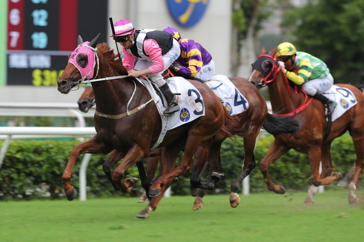 Zac Purton makes it five victories from six rides aboard Beauty Joy, the dynamic duo winning the Group Three Premier Cup (1,400m) at Sha Tin on June 19. Photo: Kenneth Chan