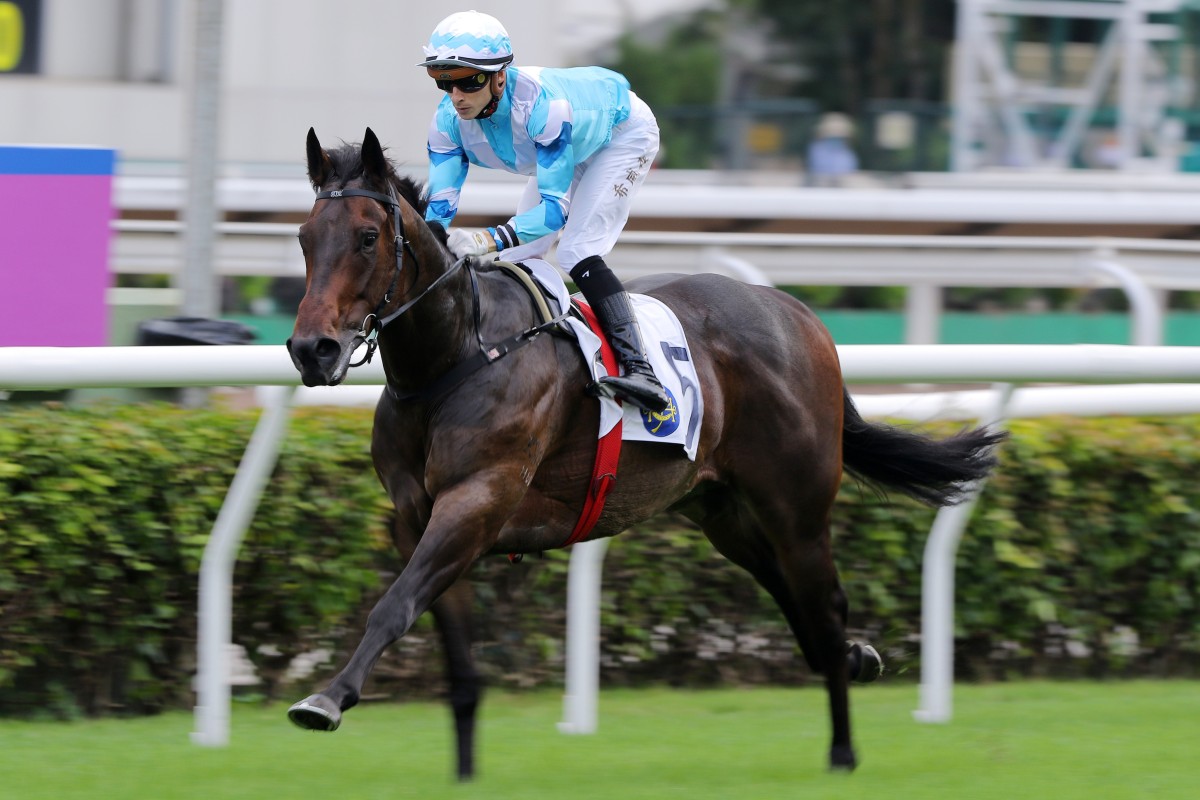 Dragon’s Luck wins impressively under Lyle Hewitson. Photos: Kenneth Chan