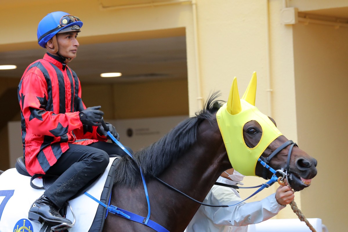 Karis Teetan at the Happy Valley barrier trials on Saturday. Photos: Kenneth Chan