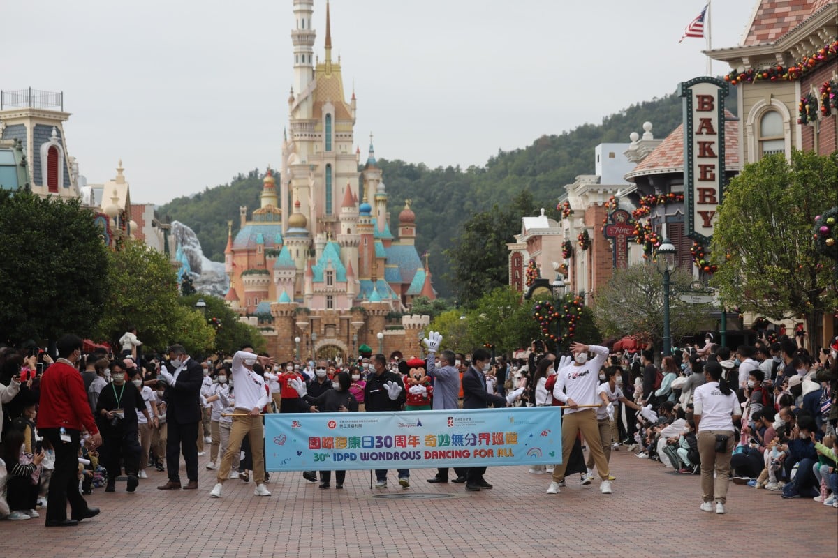 An inclusive parade featuring over 100 talented people of all abilities was held at Hong Kong Disneyland just in time for the International Day of Persons with Disabilities. Photo: Xiaomei Chen