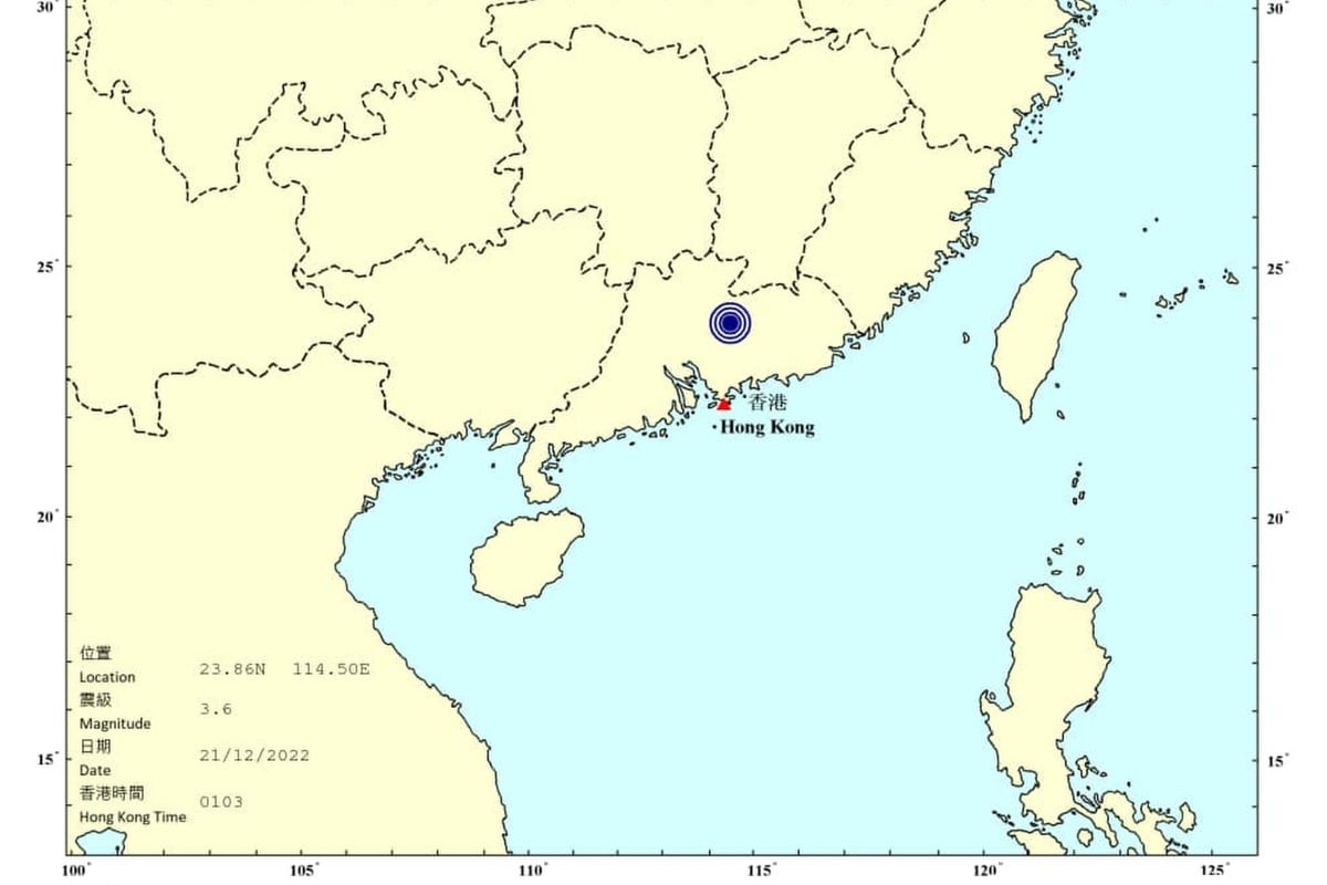 Over a hundred Hongkongers reported feeling vibrations from a 3.6-magnitude earthquake that took place near the coast of southeastern China on Wednesday morning, the Hong Kong Observatory said. Photo: Hong Kong Observatory