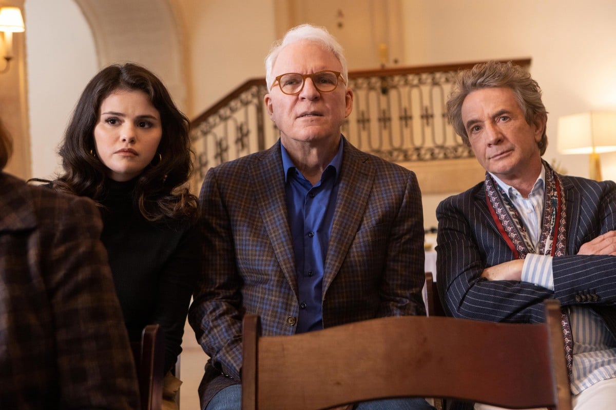 Selena Gomez, Steve Martin and Martin Short star in “Only Murders in the Building”. Photo: Hulu/TNS