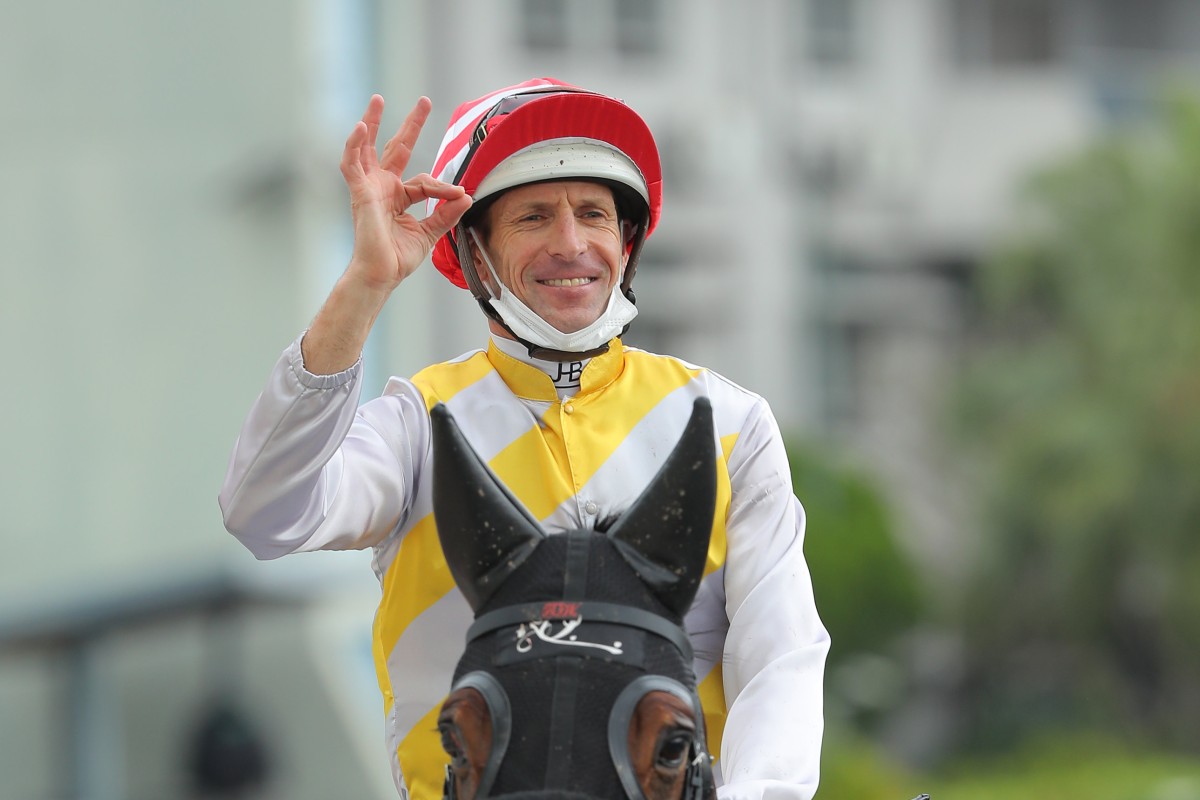 Hugh Bowman is all smiles after a winner earlier this month. Photos: Kenneth Chan
