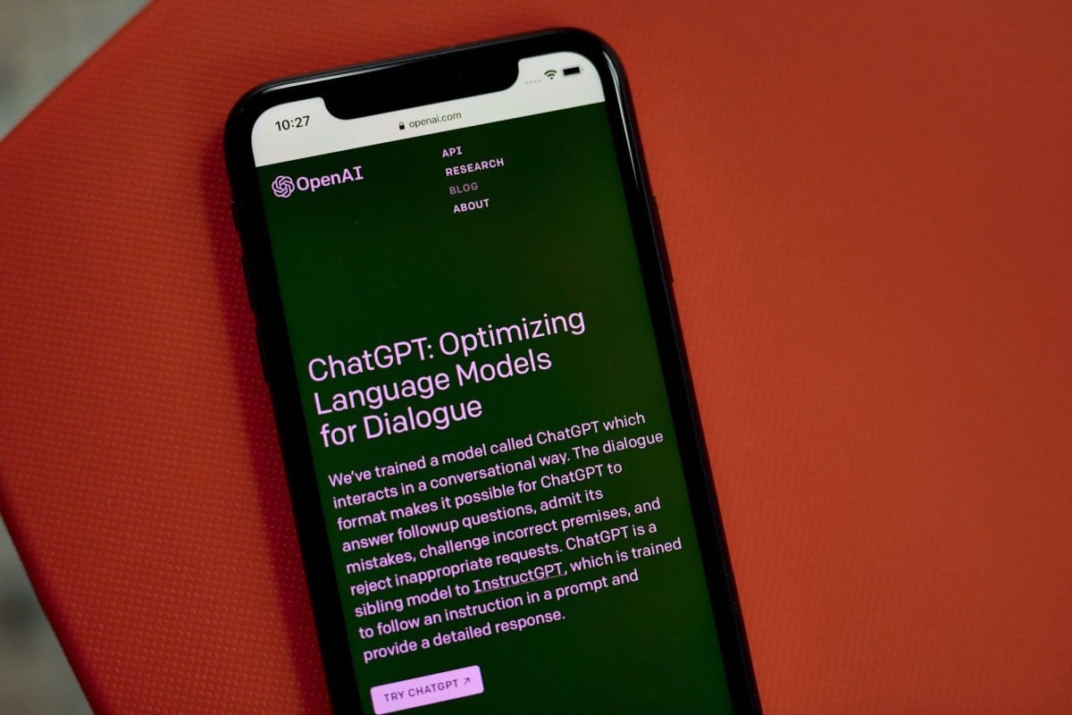 OpenAI’s website ChatGPT was launched as a prototype last November. Photo: Bloomberg