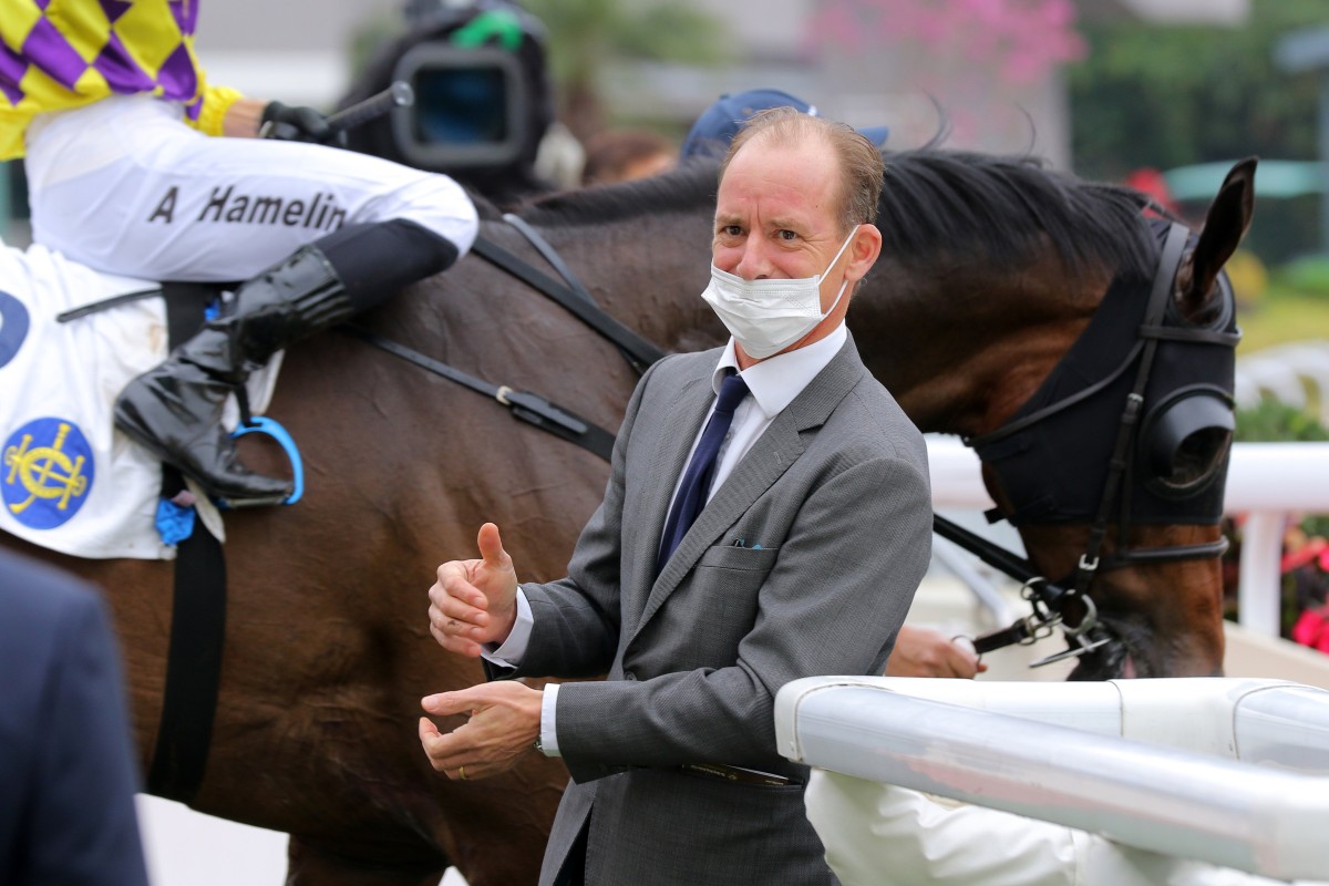 Richard Gibson enjoys a winner at Sha Tin on Sunday. Photos: Kenneth Chan