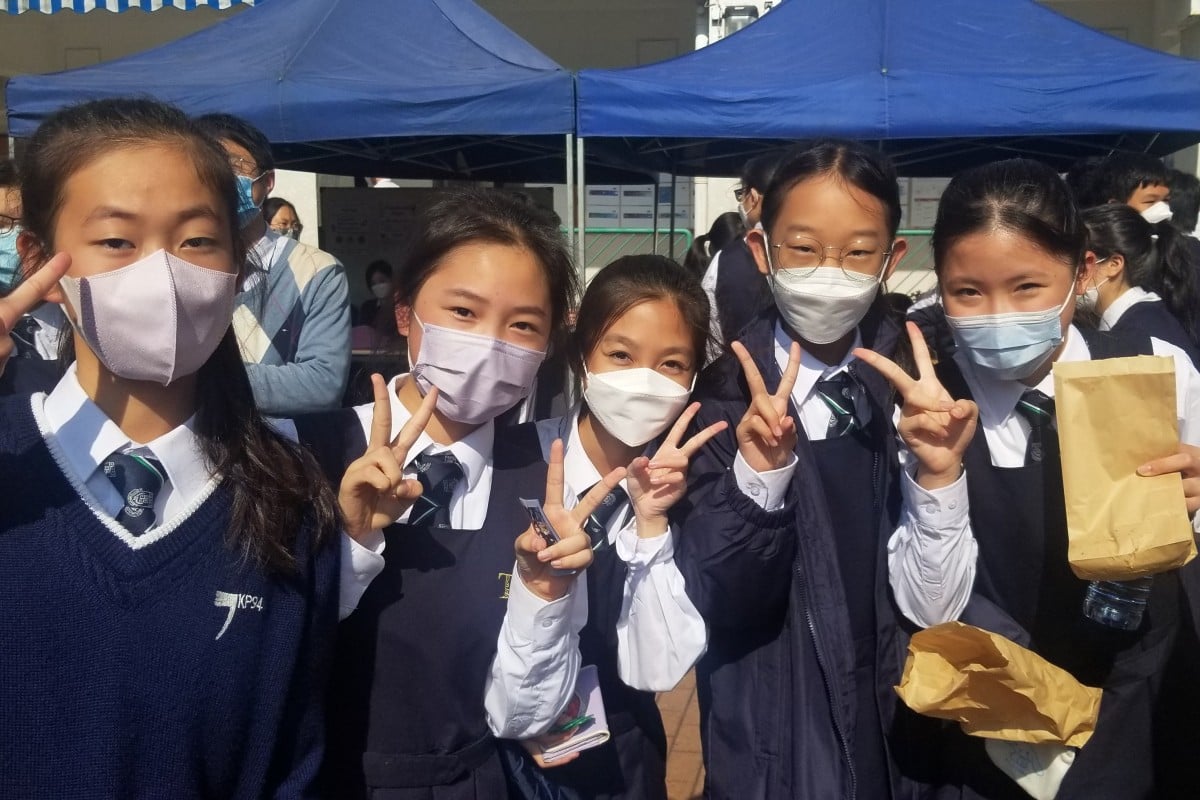 Students from Tin Ka Ping Secondary School enjoy the events at the Operation Santa Claus carnival. Photo: Handout