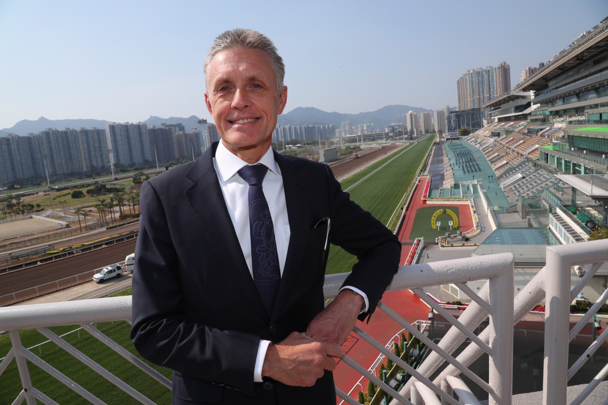 New Jockey Club licensee, Australian trainer Mark Newnham, at Sha Tin on Friday morning. Photo: Kenneth Chan