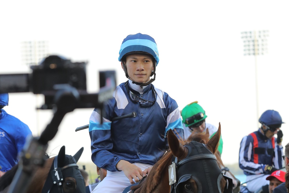Jerry Chau and Duke Wai return after running fifth in Saturday night’s Al Quoz Sprint in Dubai. Photos: Kenneth Chan