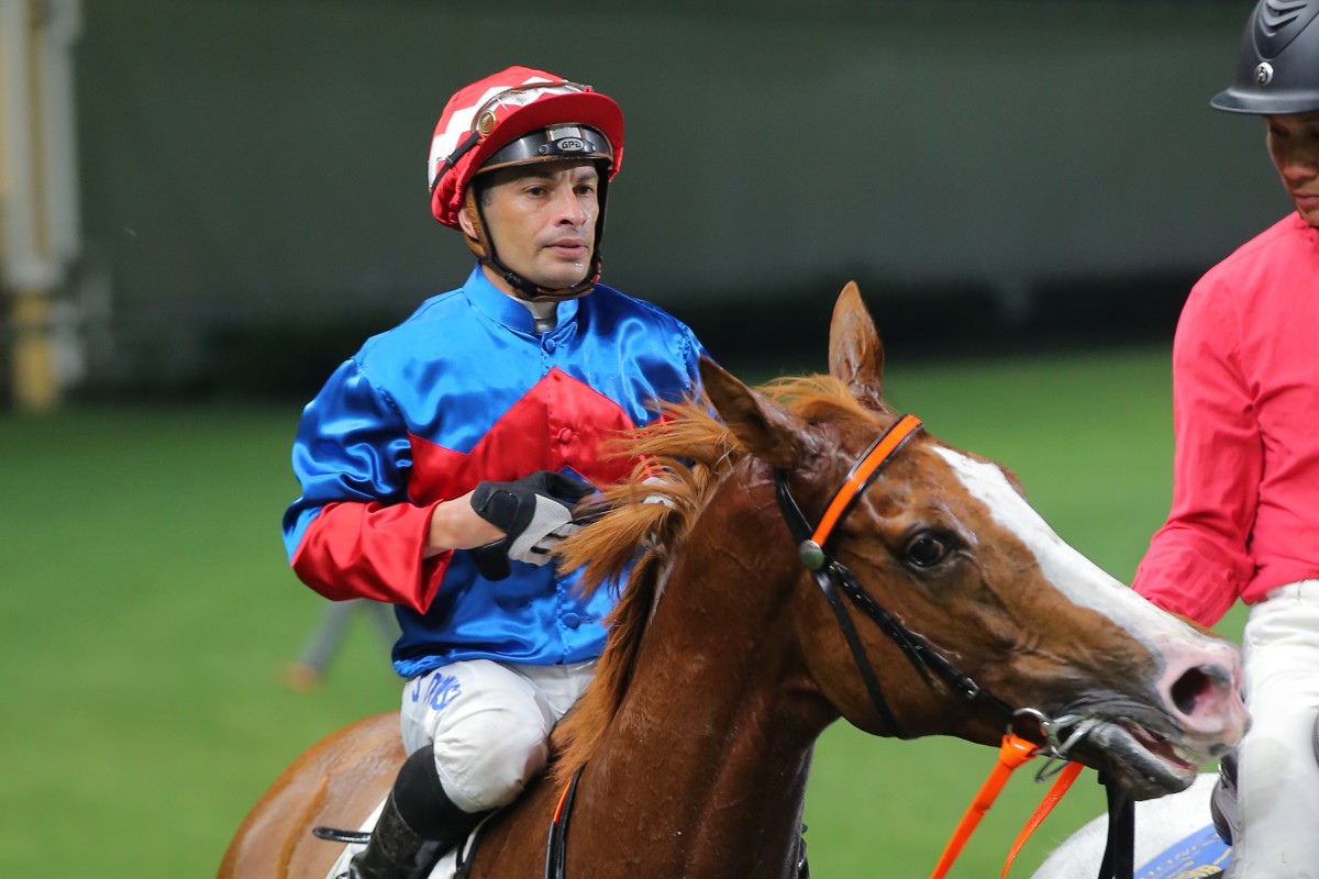 Silvestre de Sousa after a recent Happy Valley winner. Photo: Kenneth Chan