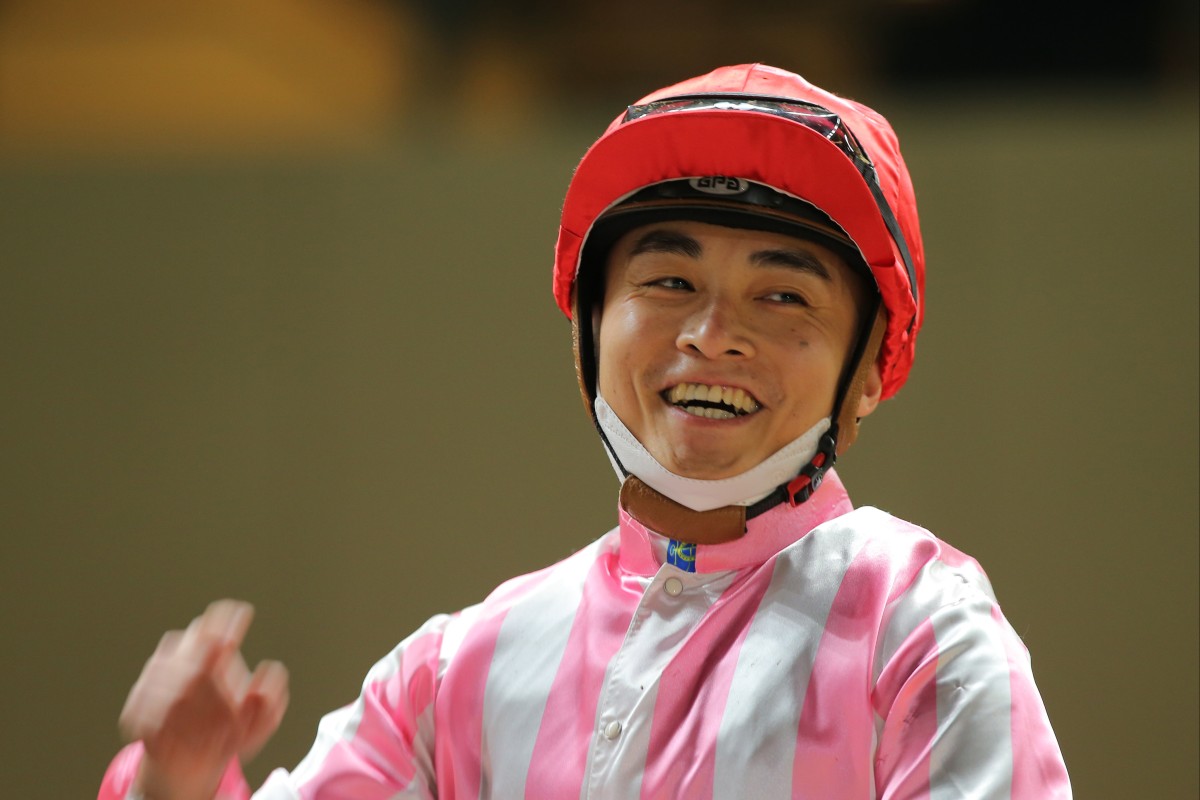 Keith Yeung enjoys a Happy Valley winner in February. Photos: Kenneth Chan