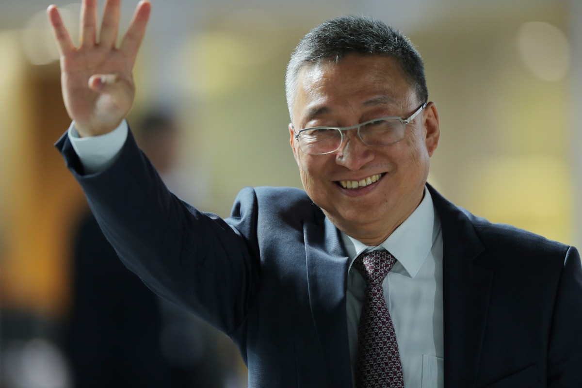 Francis Lui celebrates his four-timer at Sha Tin on Sunday. Photo: Kenneth Chan