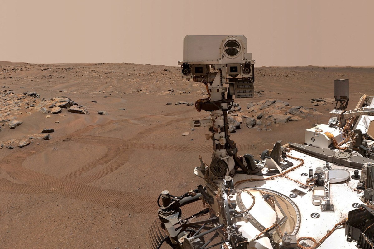 Nasa’s Perseverance Mars rover seen in a “selfie” it took over a rock nicknamed “Rochette” on September 10, 2021. Photo: Nasa/JPL-CALTECH/MSSS/Handout via Reuters