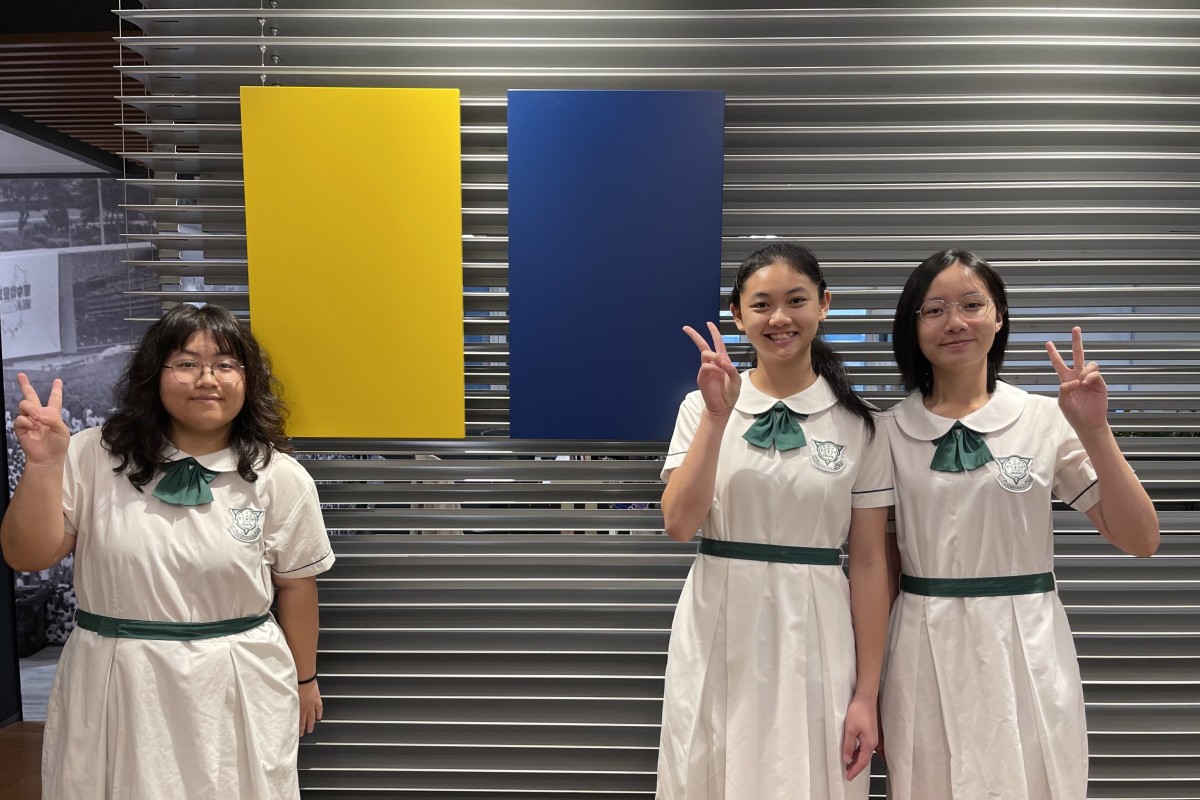 Gigi Cheng (from left), Jasmine Kiang and Icy Lam are a few of the students who took part in the event. Photo: Charlotte Kwan