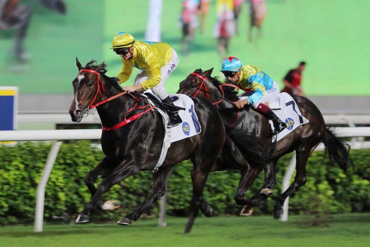 Lucky Sweynesse wins June’s Sha Tin Vase. Photo: Kenneth Chan