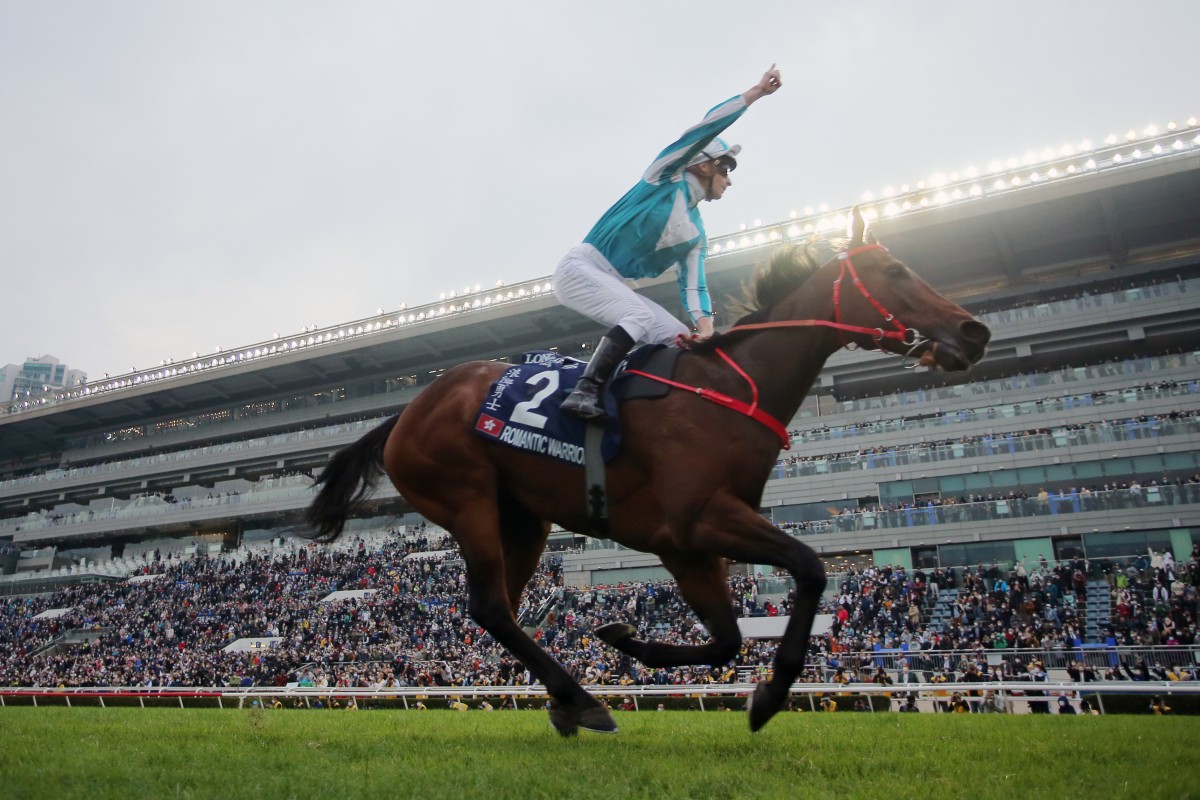 Romantic Warrior wins December’s Hong Kong Cup under James McDonald. Photos: Kenneth Chan