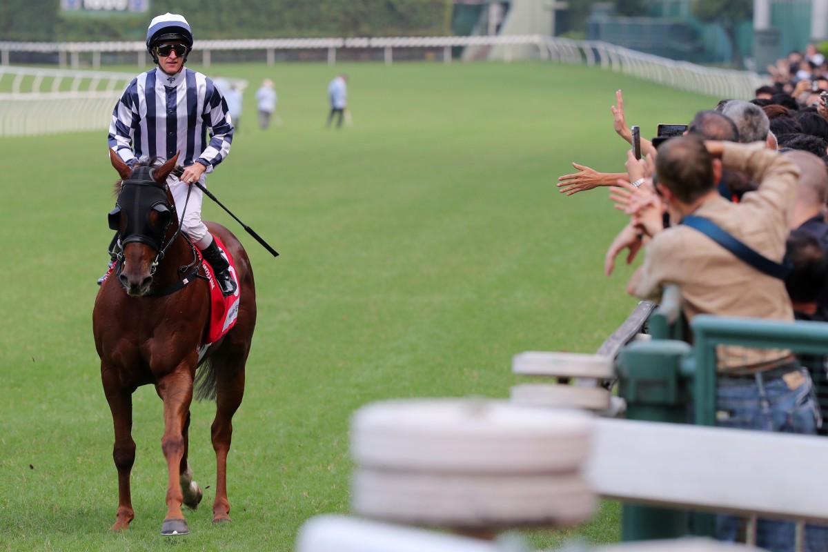 Zac Purton returns after saluting at Happy Valley late last month. Photo: Kenneth Chan