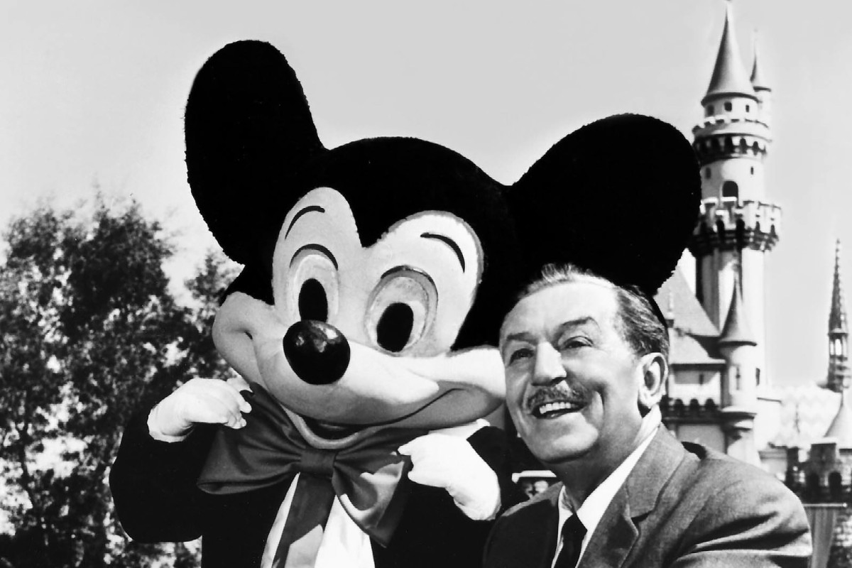Walt Disney with Mickey Mouse on July 17, 1955. Photo: Zuma Press/TNS