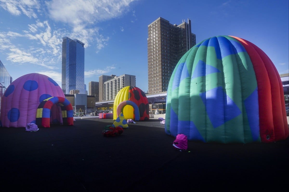 Inflatable tents are just one part of the Balloon Museum art exhibition. Photo: AP