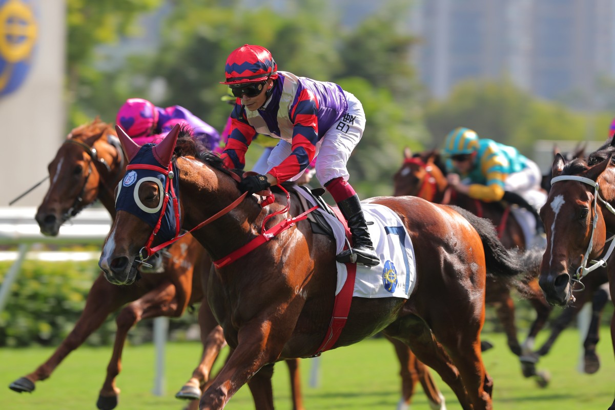 Happy Together wins the Class Two Eleanor Handicap (1,600m) at Sha Tin on November 5. Photo: Kenneth Chan