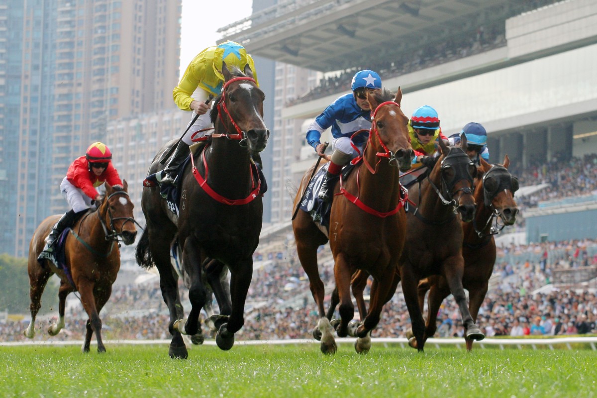 Lucky Sweynesse wins the Group One Longines Hong Kong Sprint (1,200m) at Sha Tin on Sunday. Photos: Kenneth Chan