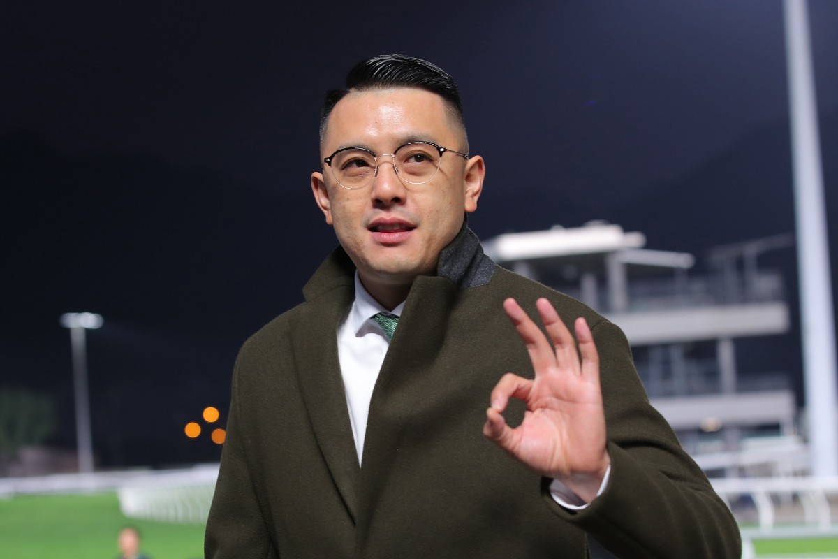 Pierre Ng celebrates his Sha Tin treble on Sunday. Photo: Kenneth Chan