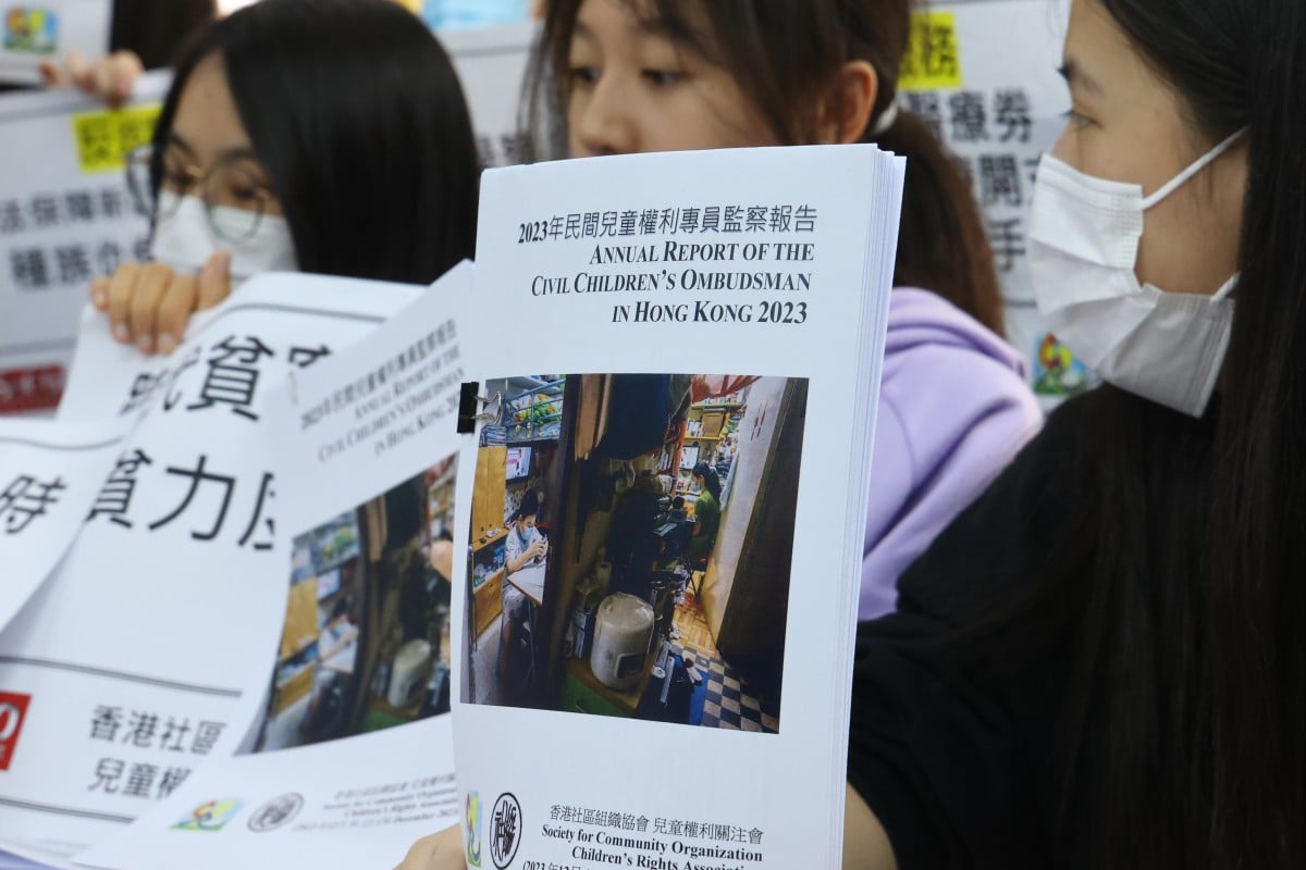 The Children’s Rights Association gave the Hong Kong government a zero rating for their efforts in 2023 to improve the lives of poor children. Photo: Dickson Lee