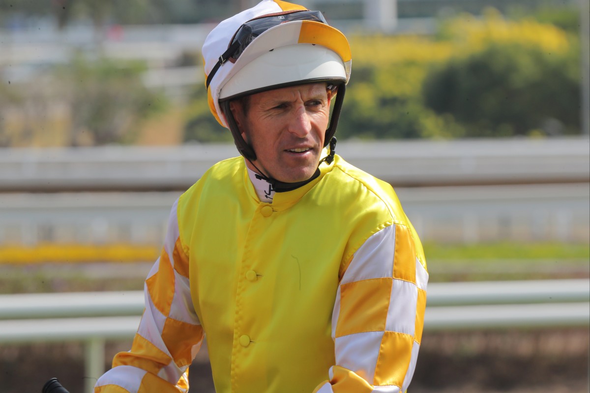 Hugh Bowman returns to the winner’s enclosure after saluting aboard Hong Kong Hall earlier this month. Photos: Kenneth Chan