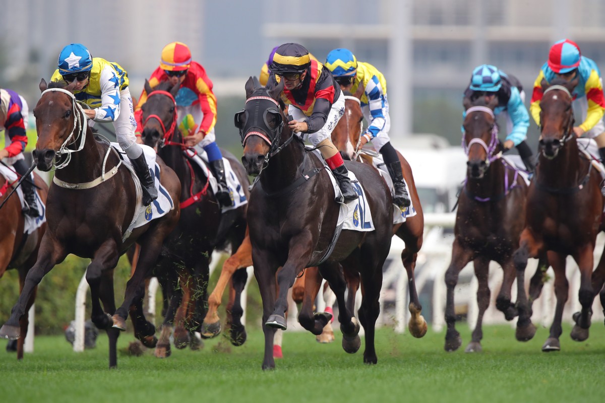 Andrea Atzeni boots Nimble Nimbus home in Sunday’s Group Three Centenary Vase (1,800m) at Sha Tin. Photos: Kenneth Chan