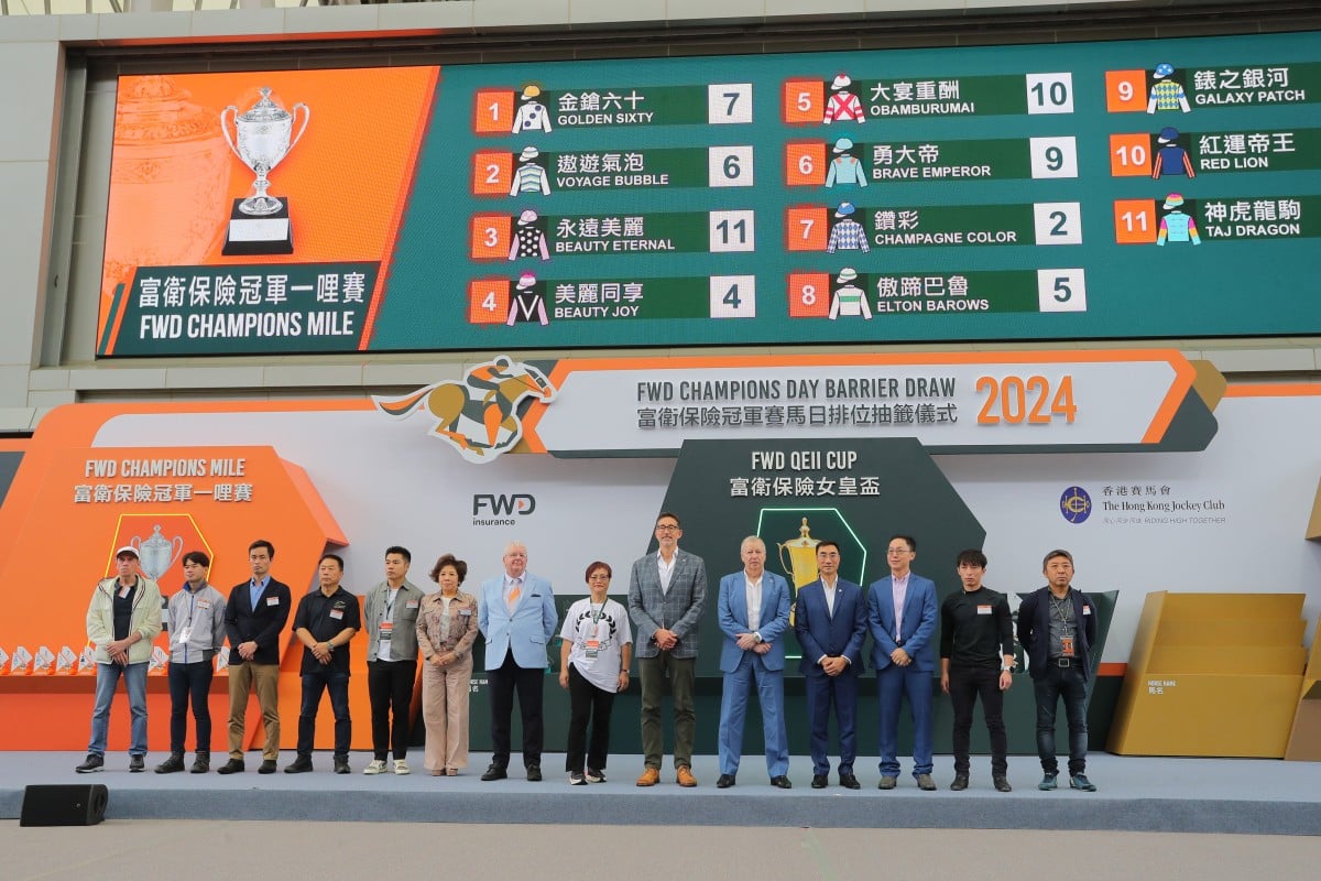 The Champions Mile barrier draw at Sha Tin on Thursday morning. Photos: Kenneth Chan