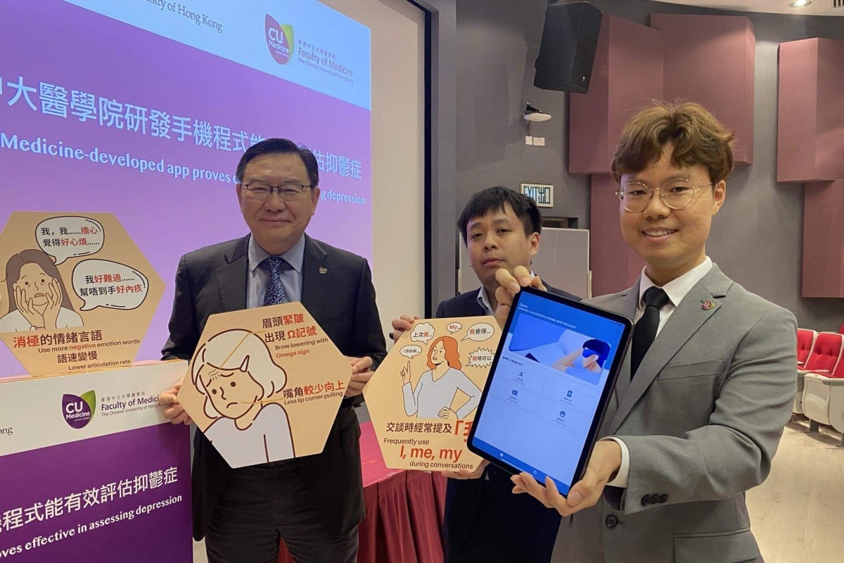 A team from the Chinese University of Hong Kong has developed an app that assesses depression through AI analysis of facial expressions, voice and language. Photo: Fiona Sun