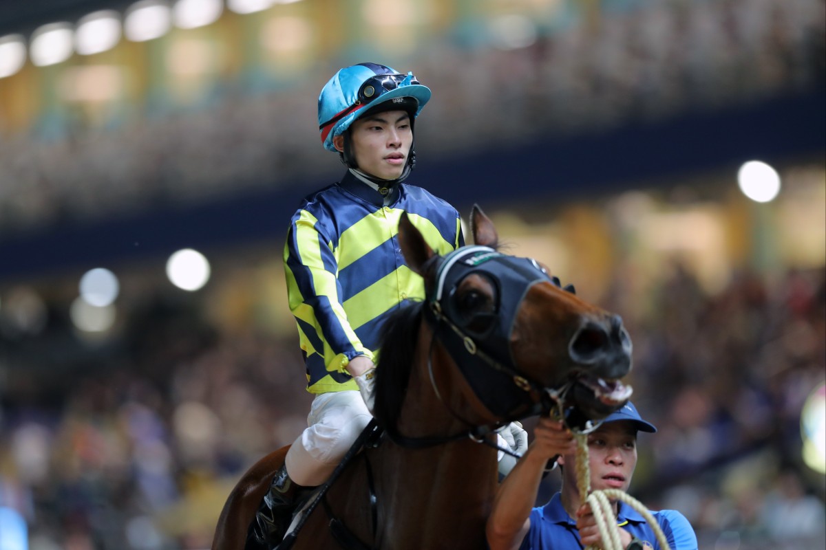 Ellis Wong returns to the Happy Valley winner’s enclosure last month. Photos: Kenneth Chan