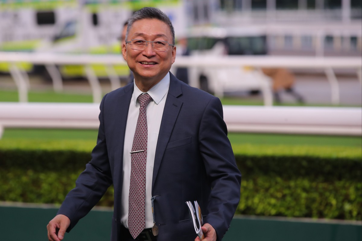 Francis Lui celebrates a double at Sha Tin on Saturday. Photos: Kenneth Chan