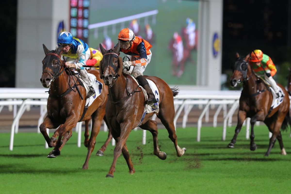 Jerry Chau guides Sunlight Power to victory at Sha Tin. Photos: Kenneth Chan